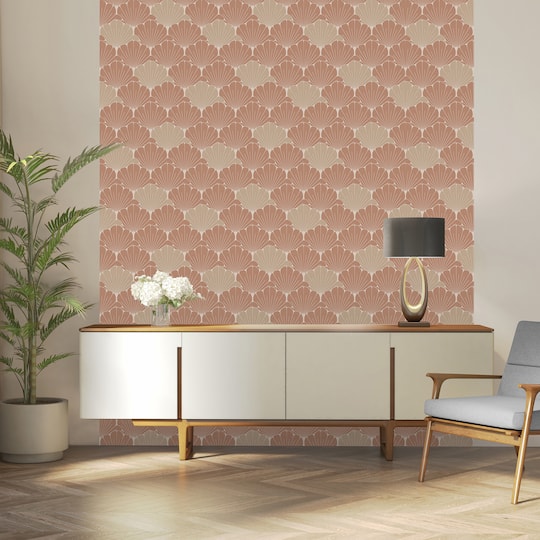 Designs Direct Giant Art Deco Gingko Leaf Wallpaper
